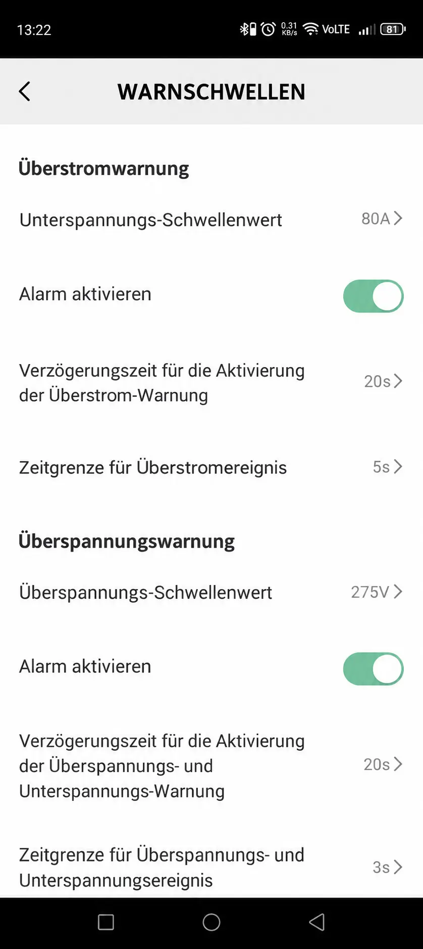 GEYER Smart ER4100WM alarm settings