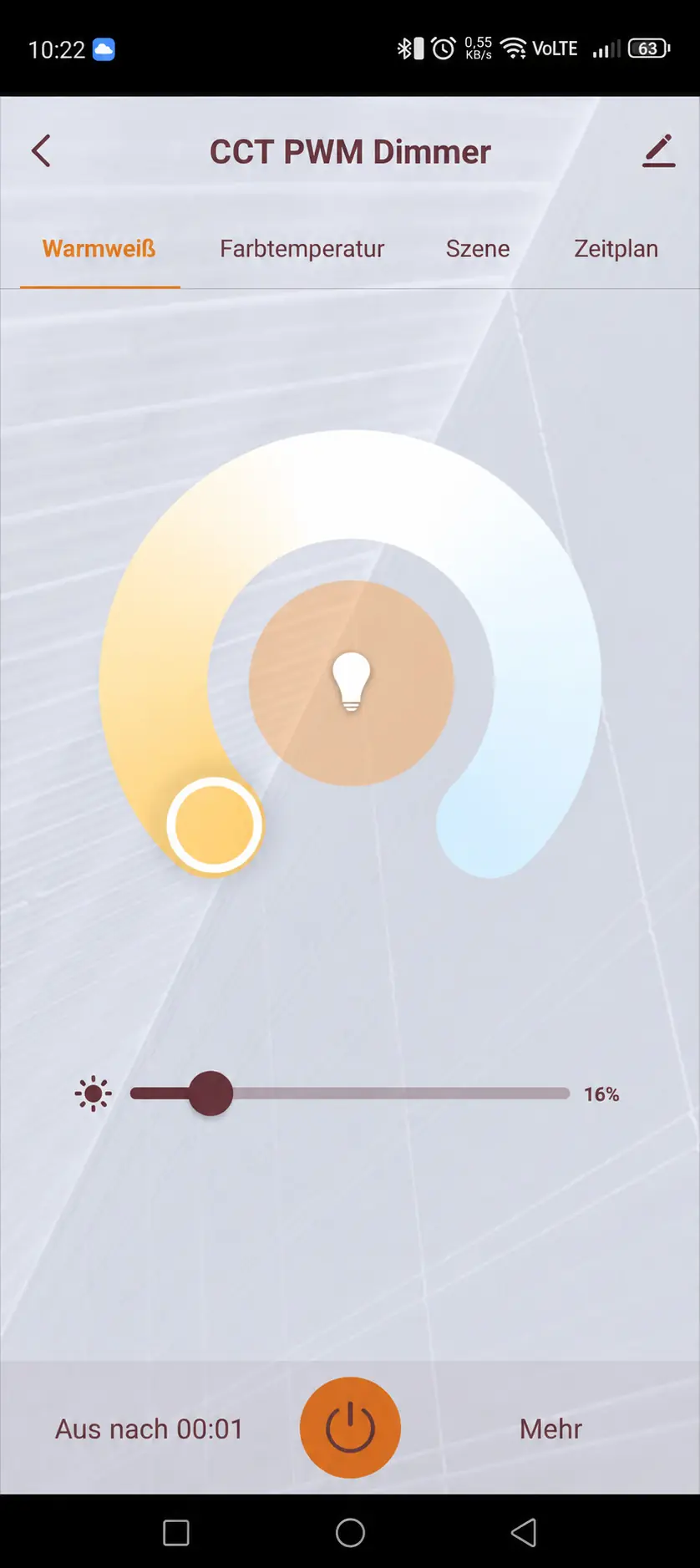 CCT-Farbtemperatursteuerung in der GEYER Smart App