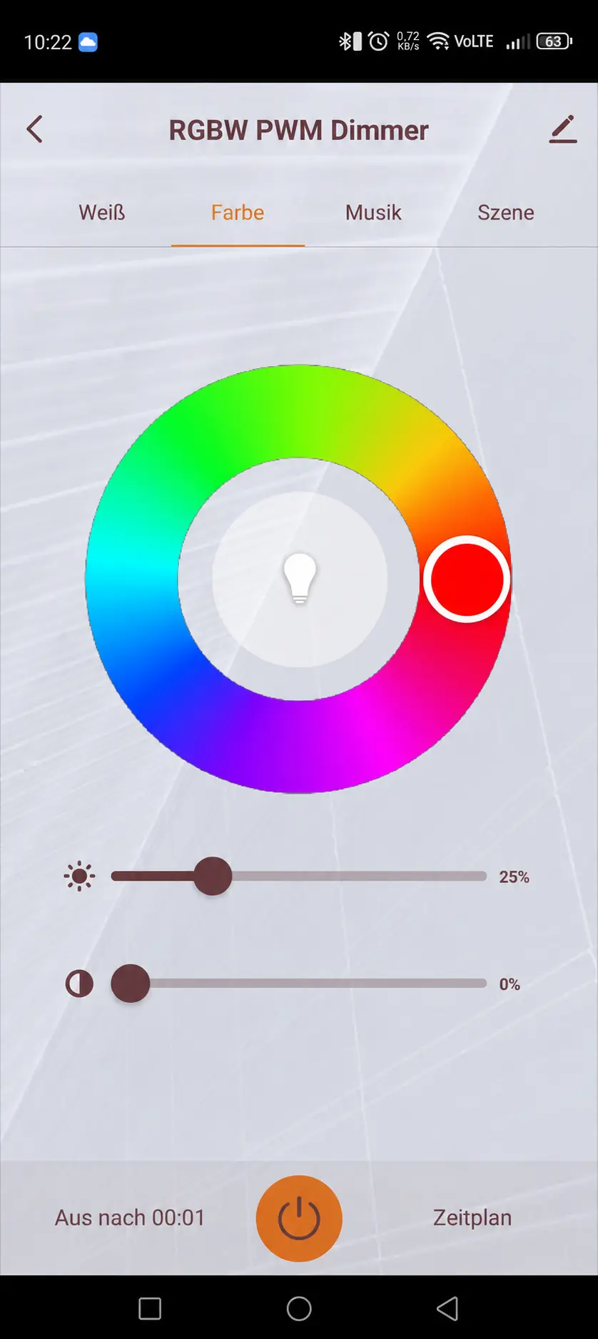 RGBW-Farbsteuerung in der GEYER Smart App