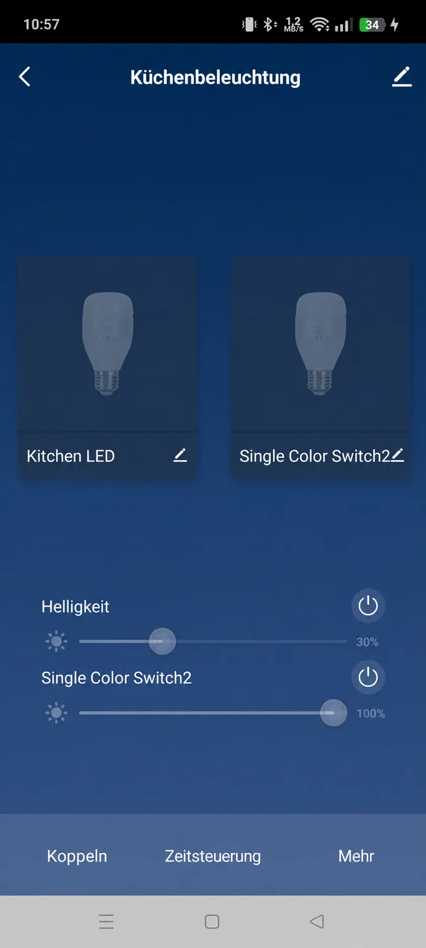 Lichtsteuerung in der GEYER Smart App