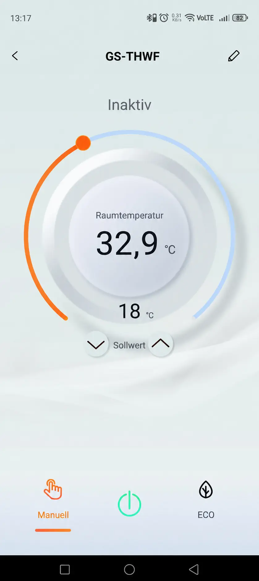 Temperatursteuerung in der GEYER Smart App