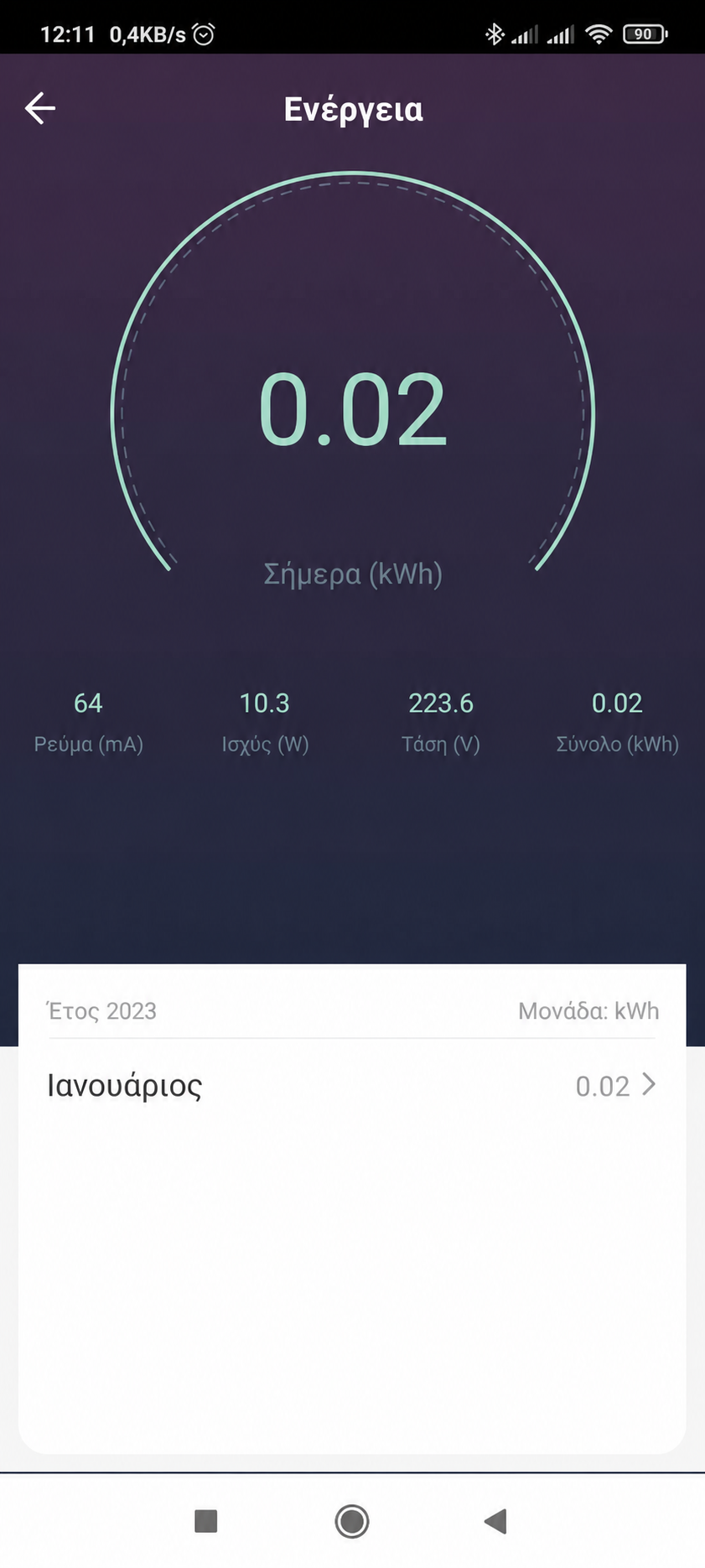 Μέτρηση ενέργειας στην εφαρμογή GEYER Smart