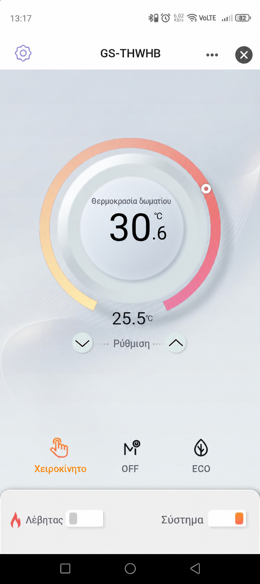 Έλεγχος θερμοκρασίας και boiler στην εφαρμογή GEYER Smart