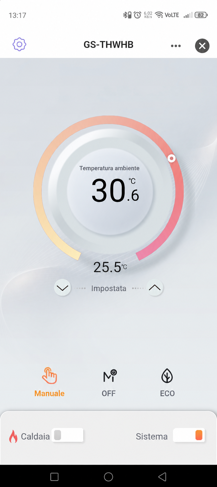 Controllo di temperatura e caldaia nella GEYER SMART APP